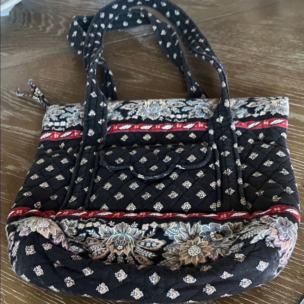 Vera Bradley Retired Elegant Black Quilted Tote Bag